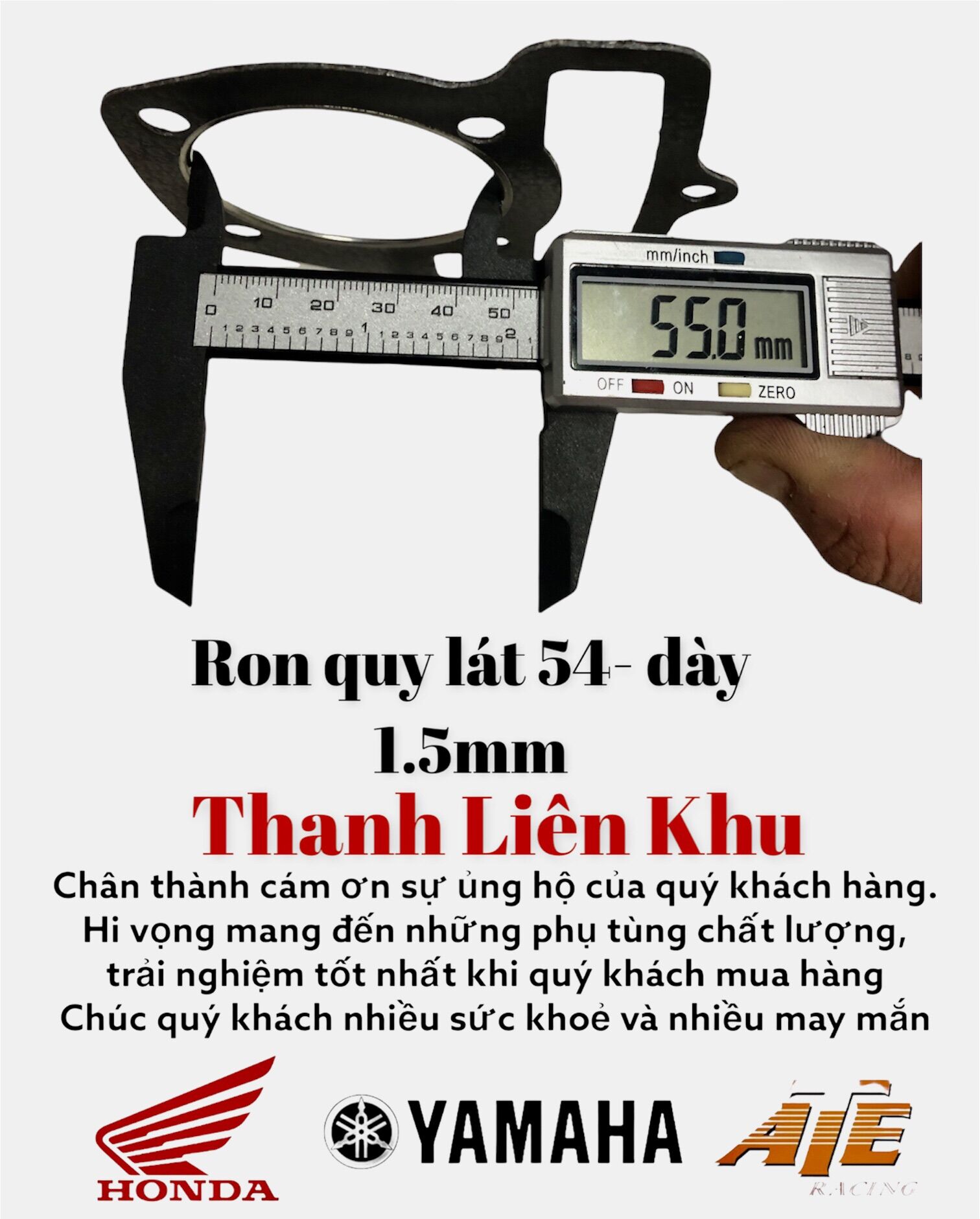 Ron Quy Lát 54mm dày 1.5mm ( tặng kèm ron chân lòng)