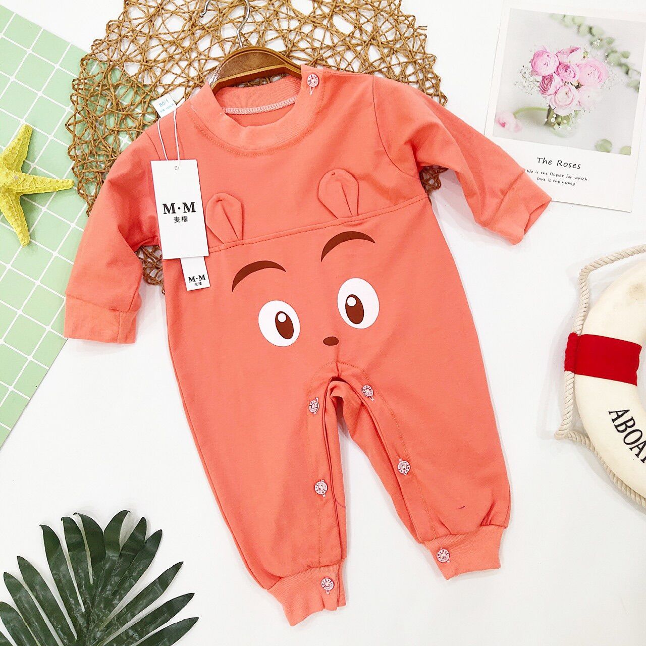 Body cotton hình thu đông cho bé 2-8kg