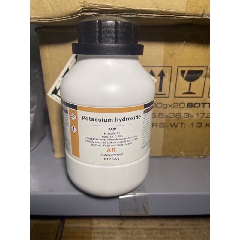 KOH Kali Hidroxit posstasium hydroxide Tinh Khiết khối lượng 500g