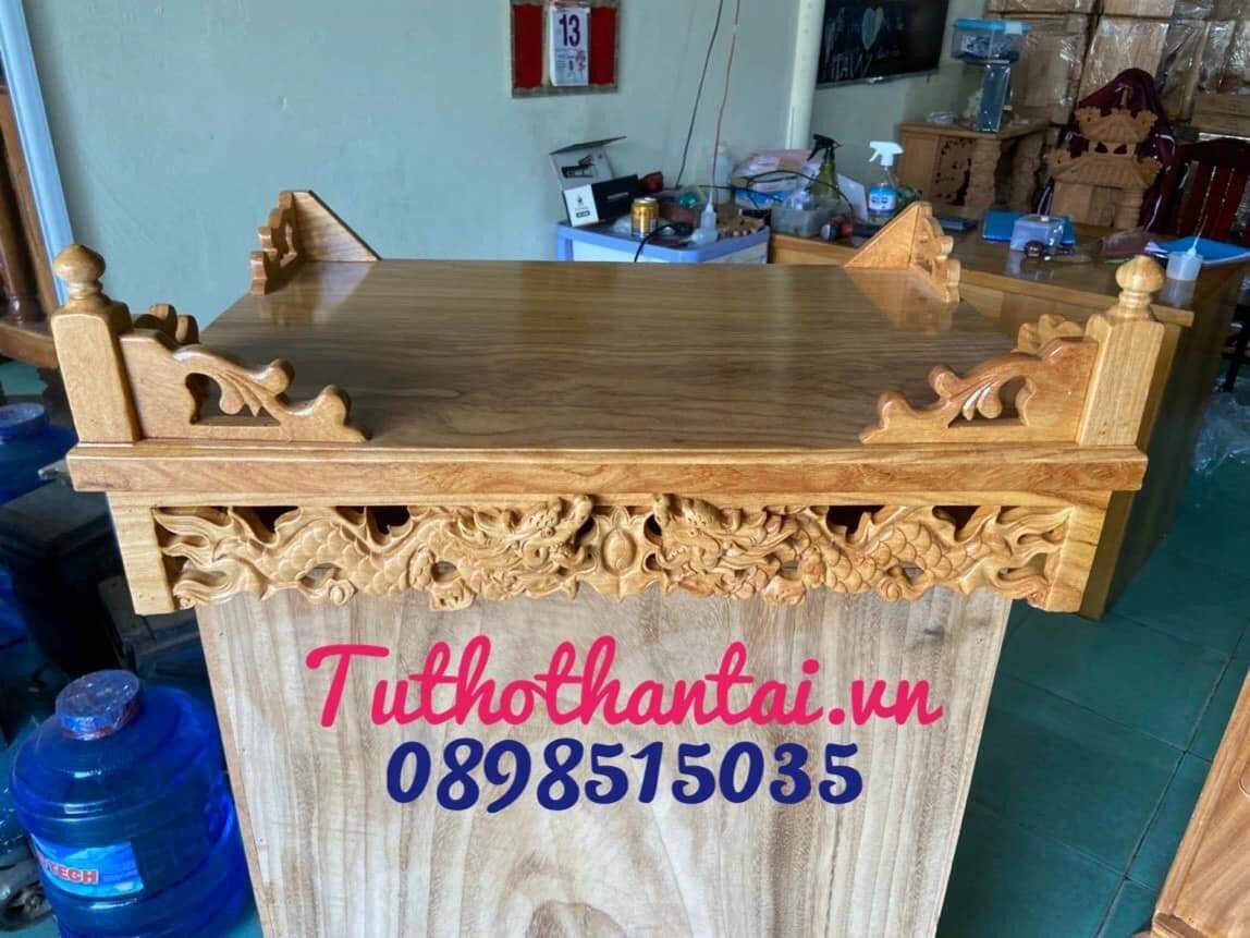 Bàn thờ treo tường Rồng ngang 60cm ( gỗ gõ đỏ )