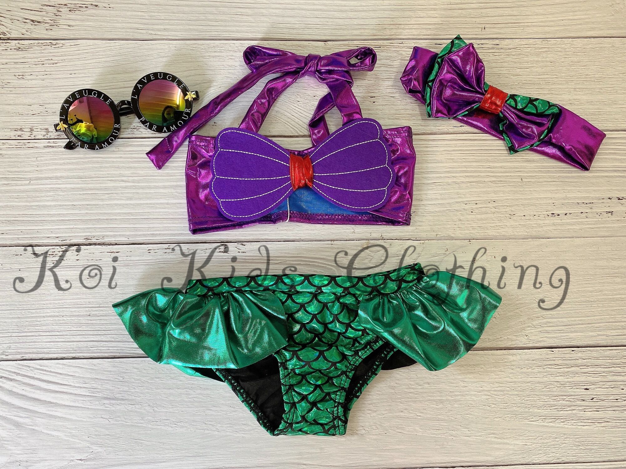 Set đồ bơi bikini nàng tiên cá cho bé gái