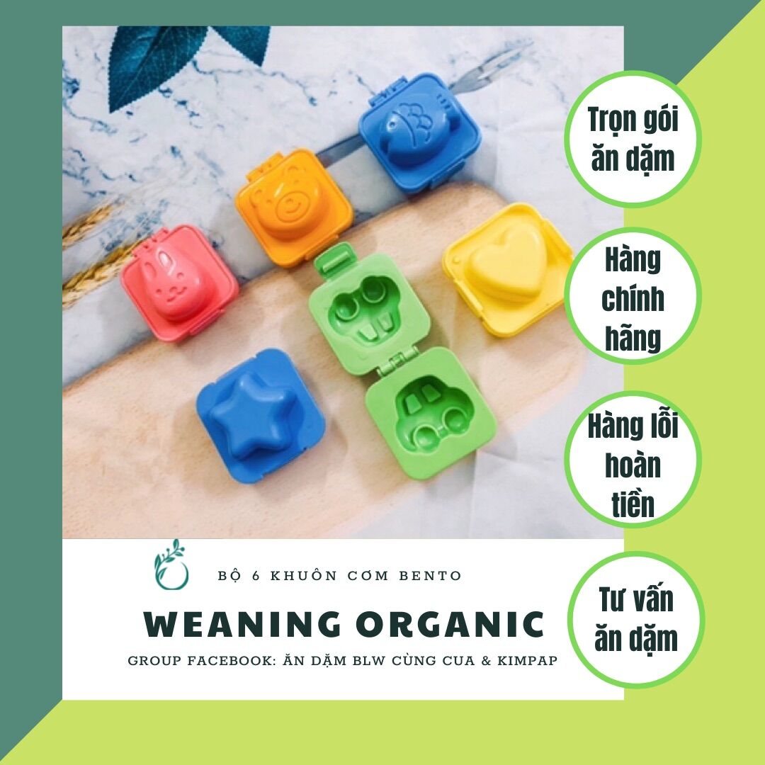 Set 6 khuôn Bento ép cơm, đậu hũ, thạch cho bé ăn dặm