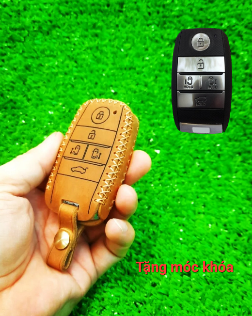 Bao da chìa khoá Kia Sedona handmade da thật