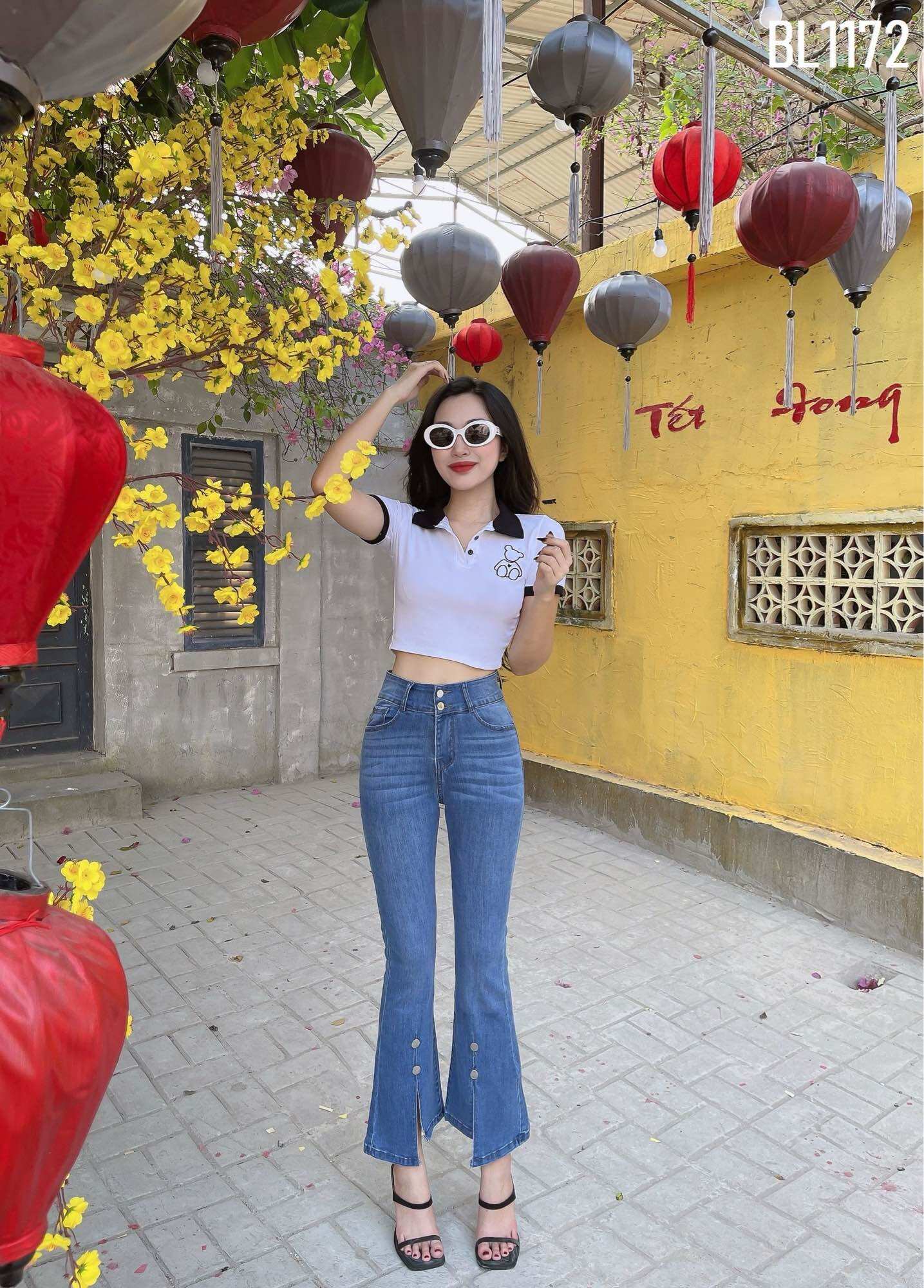 [HCM]Quần jeans nữ 9 tấc ống loe tuyệt đẹp