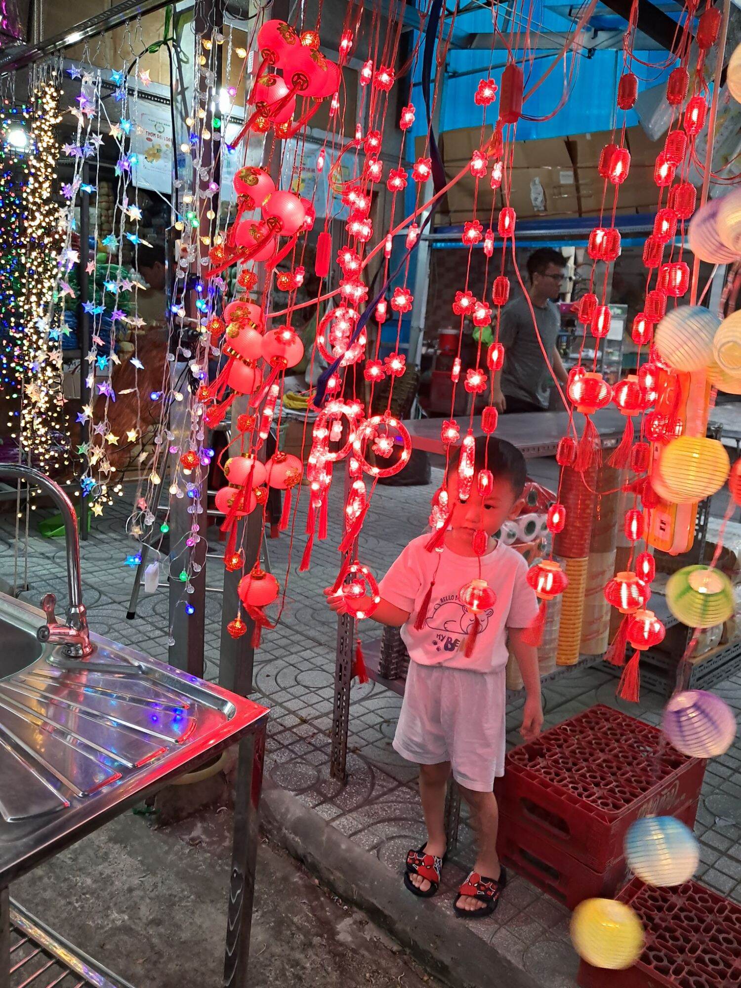 Dây đèn led rèm lồng đèn