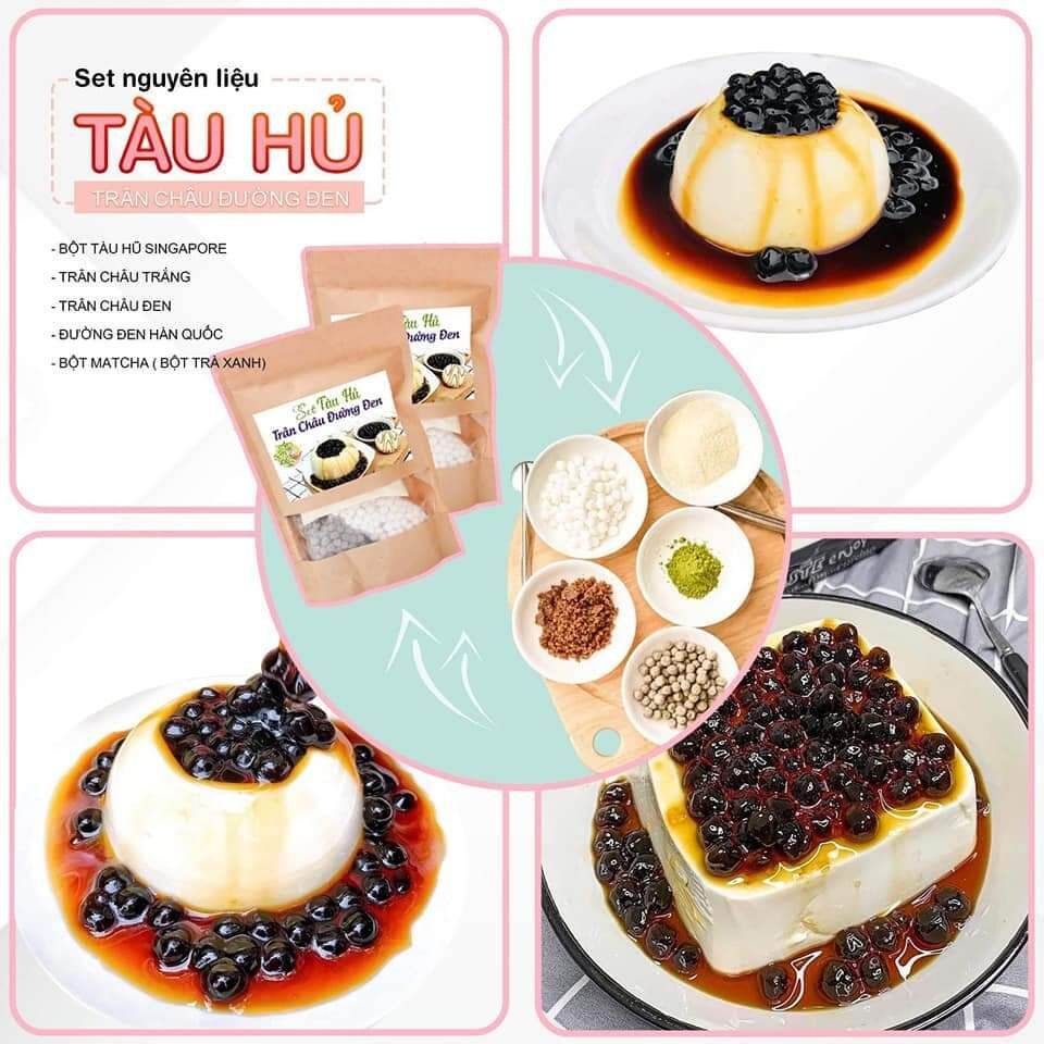 Set tàu hũ trân châu đường đen 7-10 chén