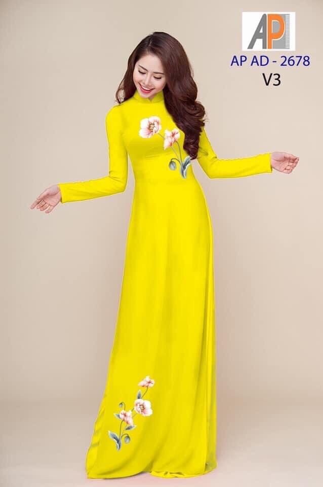 Vải áo dài hoa đơn giản