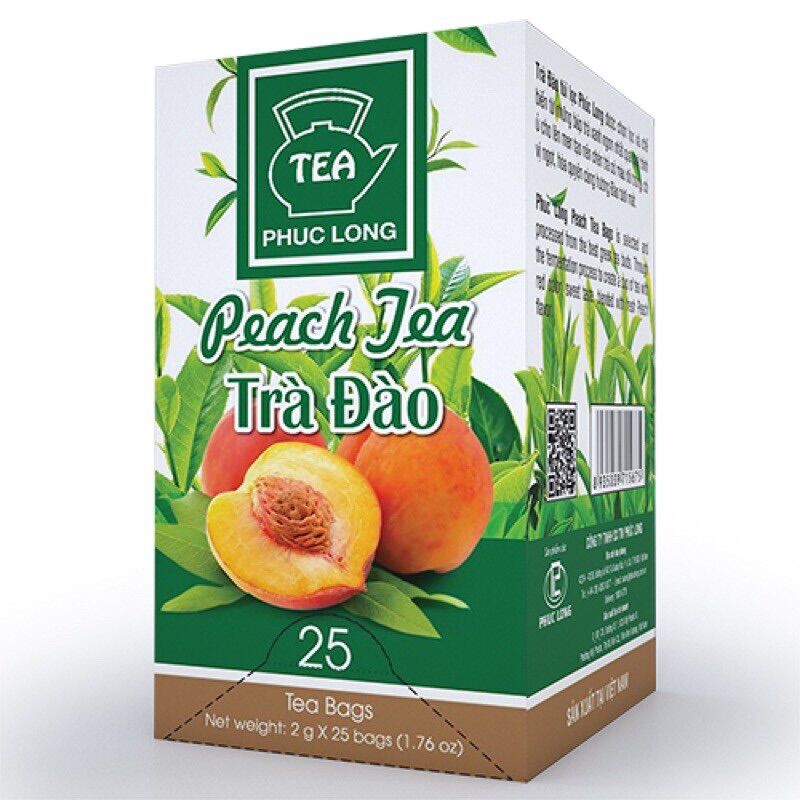Trà đào túi lọc phúc long 50g