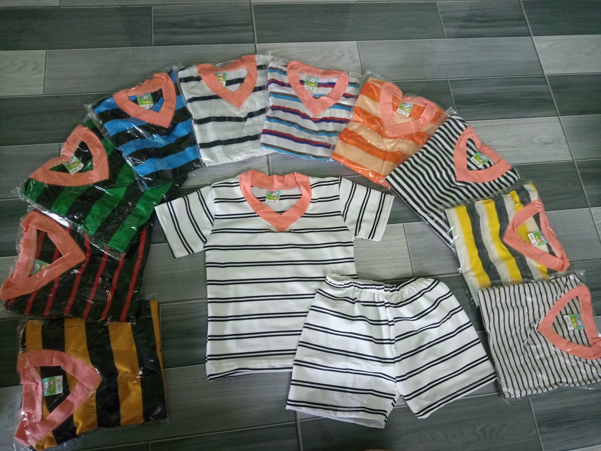Thun sọc tay ngắn combo 5bo 89k
