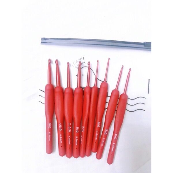 Bộ 9 kim móc mô phỏng kím Tulip red