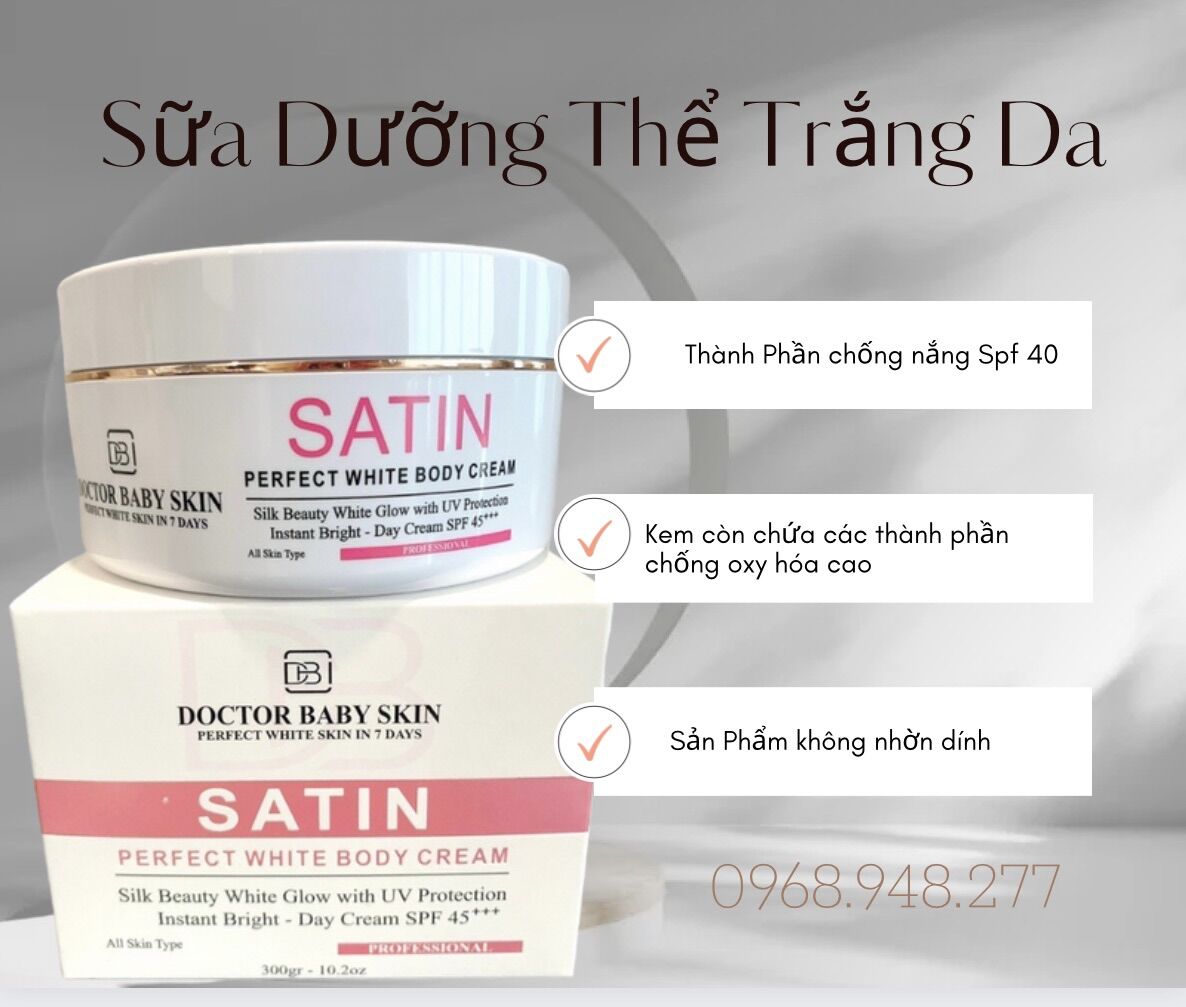 Sữa dưỡng thể trắng da satin