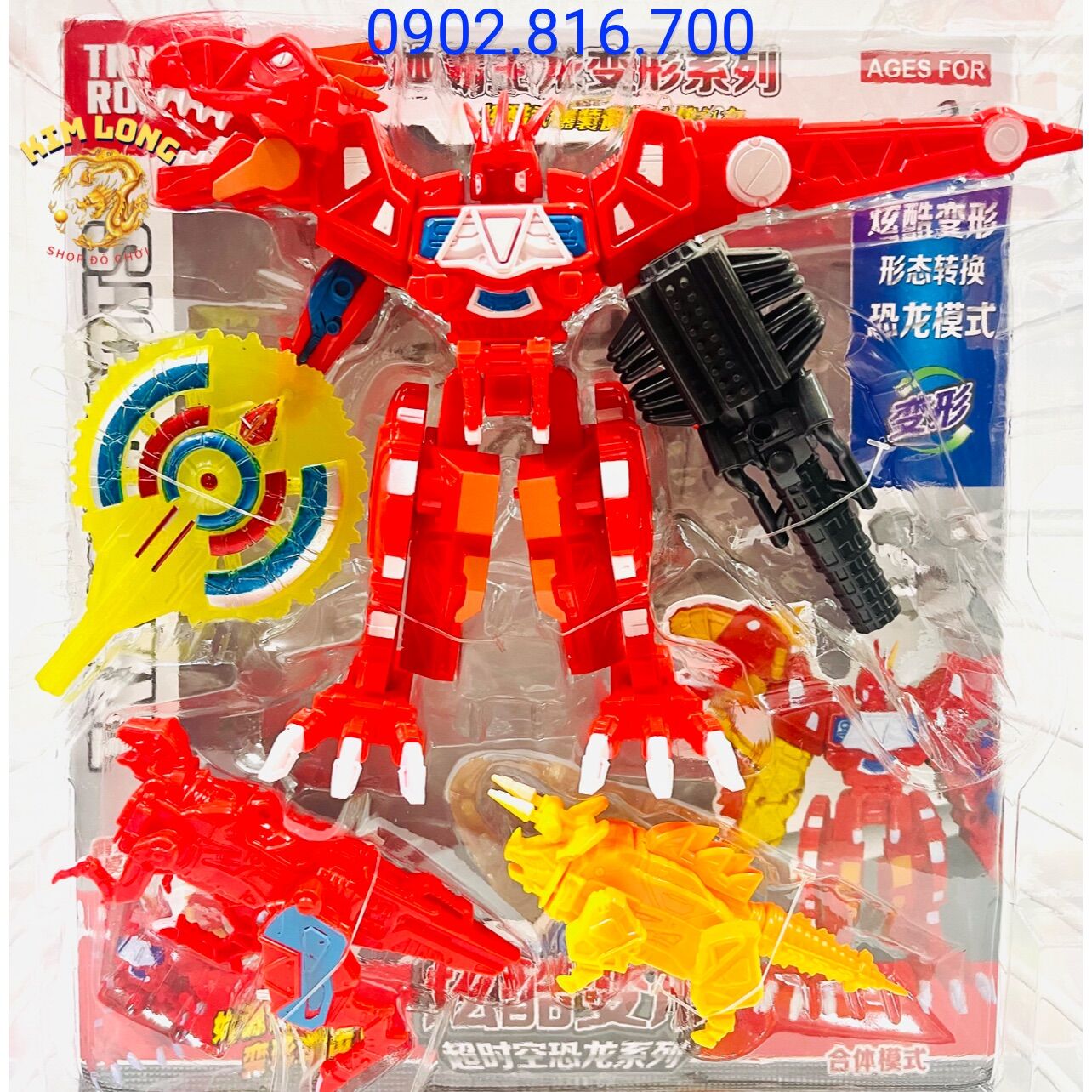 [HCM]Vỉ Robot lắp ráp biến hình siêu nhân điện long Kyoryuger