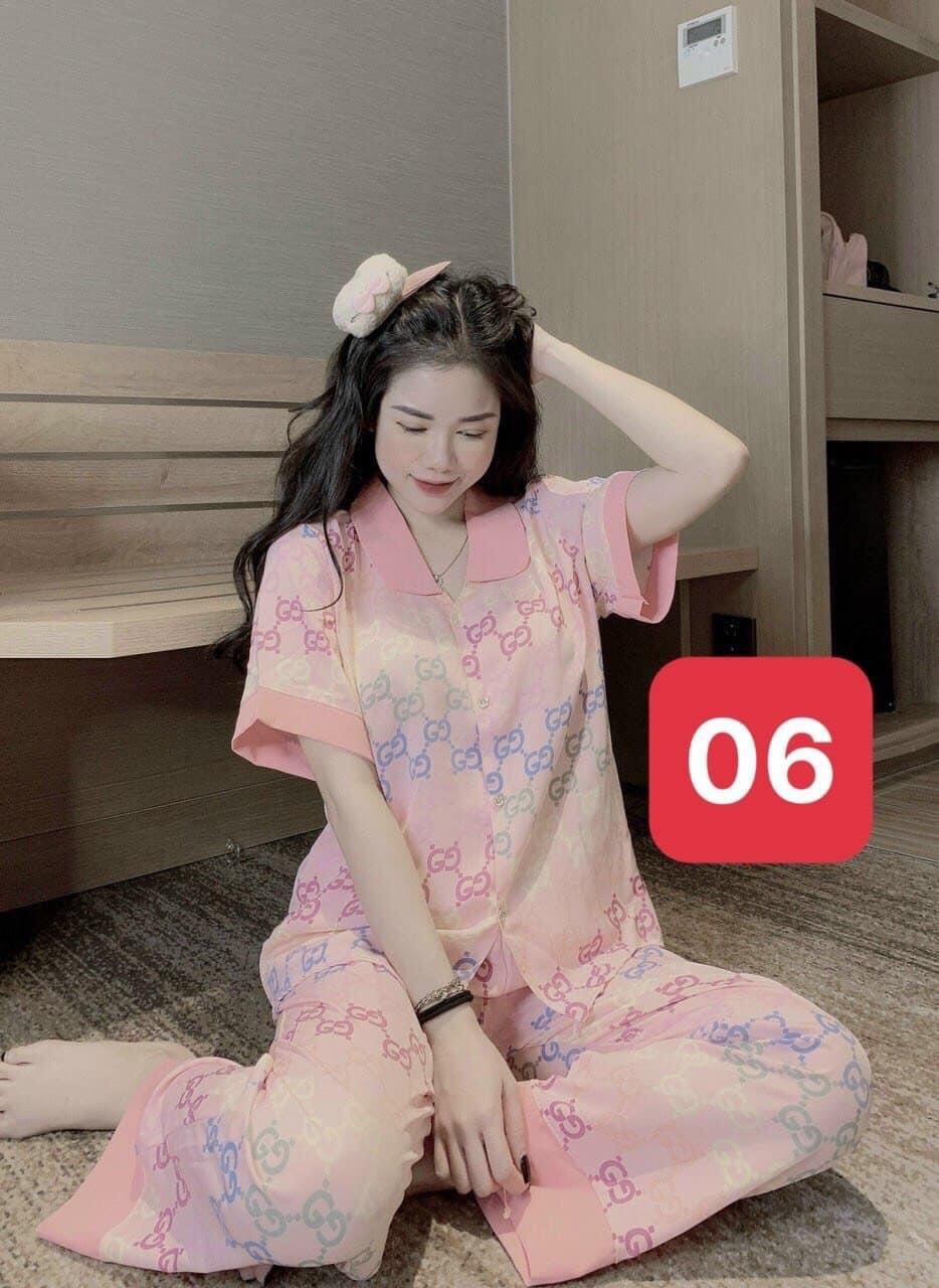 Bộ lụa Pijama lụa loại 1 chất mềm mịn, mát + Ảnh thật ,Bộ Lụa Mango Tay Ngắn