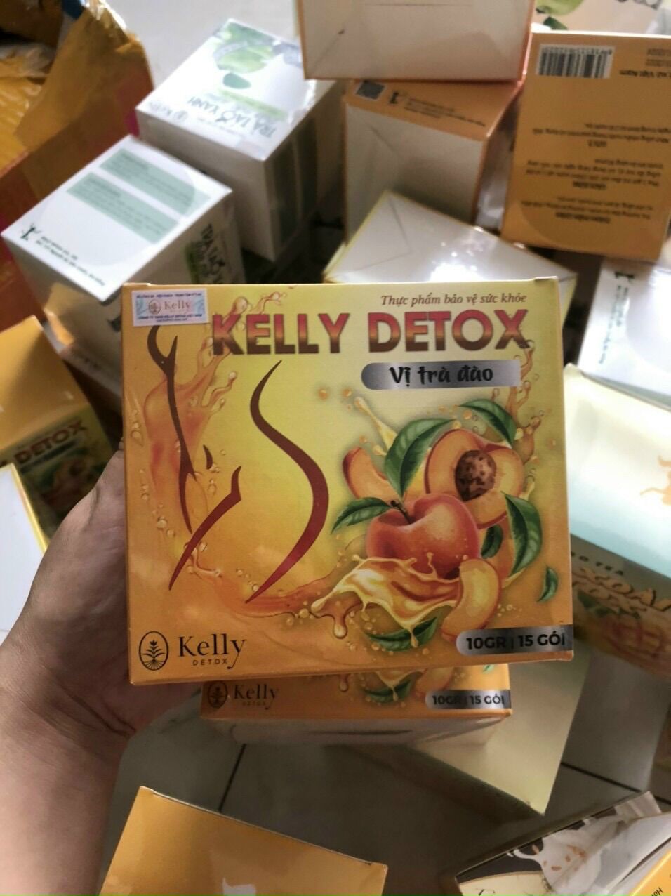 Trà Đào giảm cân Kelly Detox [chính hãng]