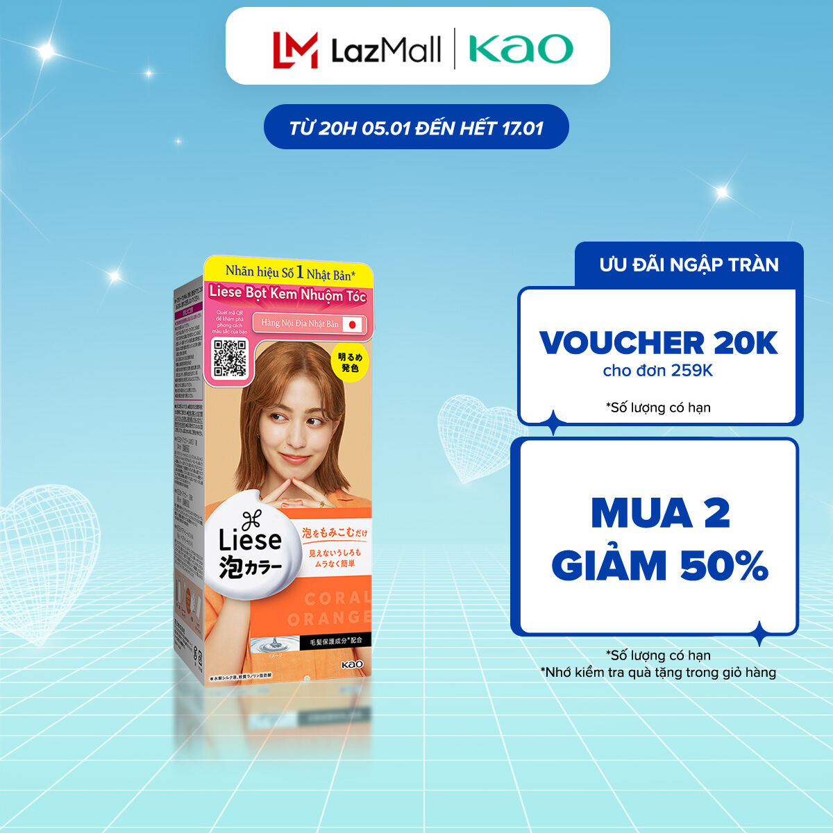 Liese Bọt Kem Nhuộm Tóc Nâu Cam Đất 108ml