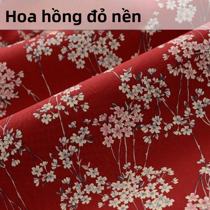 Vải Cotton Nguyên Chất in Hoa Vàng Thủ Công Vải Cotton in Họa Tiết Vải Cotton Phong Cách Trung Hoa Vải Cotton Dùng Làm Đồ Thủ Công DIY