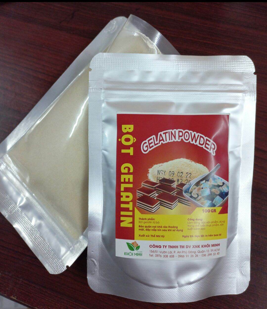 Gói 100gr Bột Gelatine Ewald Đức 250bloom làm đông dẻo thực phẩm, làm kẹo dẻo, khúc bạch, làm kem, chế biến giò chả thịt nguội...