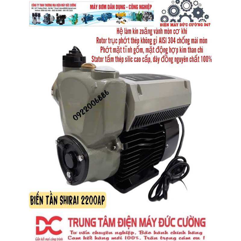 Máy bơm tăng áp biến tần shirai ijlm -2200ap