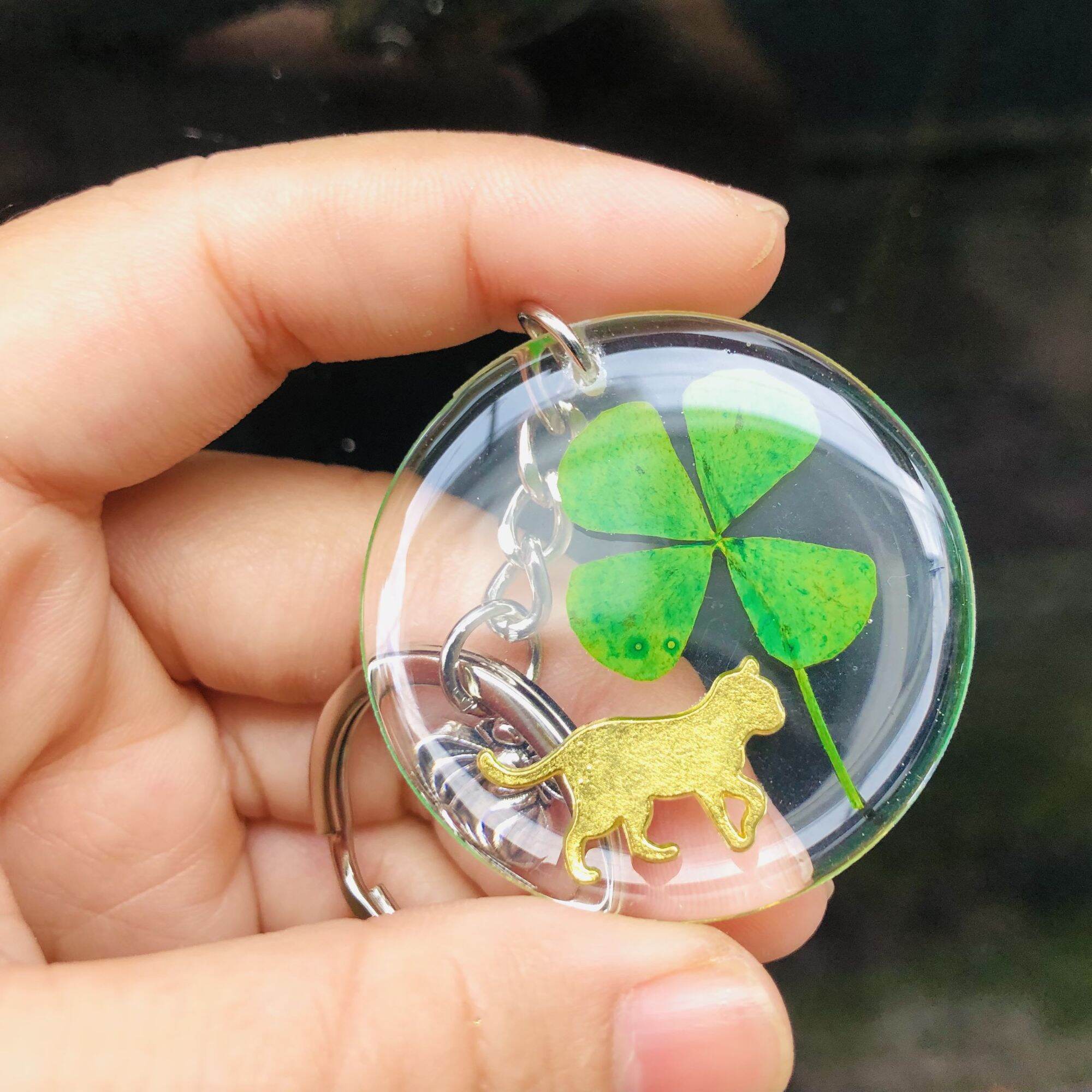 Móc khóa Cỏ 4 lá may mắn