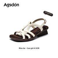 Agsdon | Dép Quai Ngang Đầu Vuông Dệt Mây