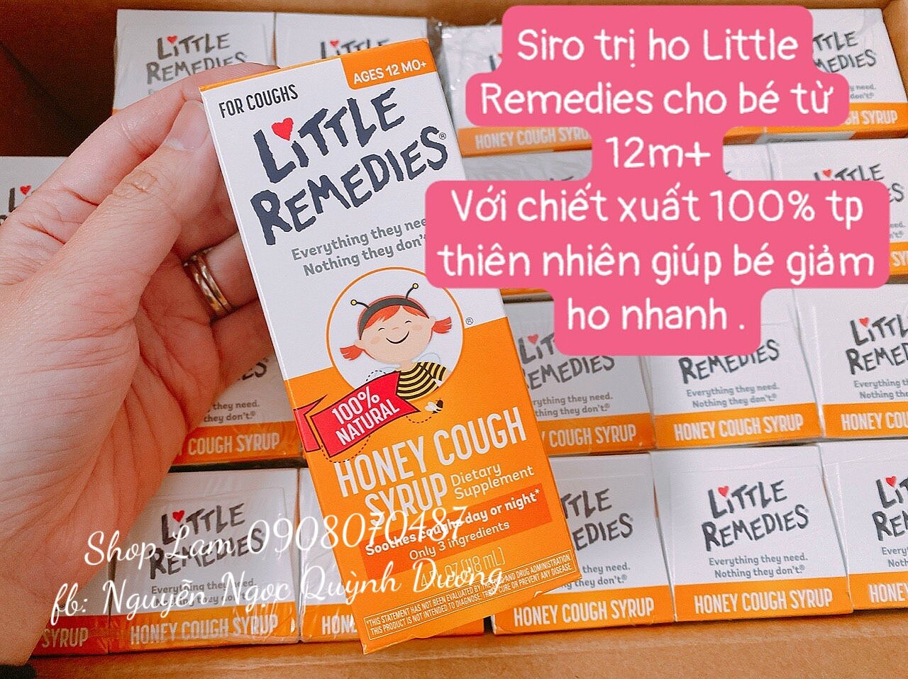 Siro ho mật ong Little remedies cho bé từ 12 tháng -ShopLam