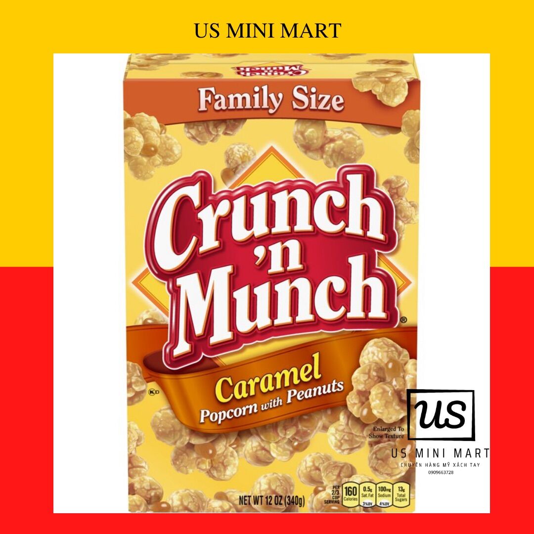 Bắp rang bơ và đậu phộng phủ Caramel thơm ngon ,Family size 340g