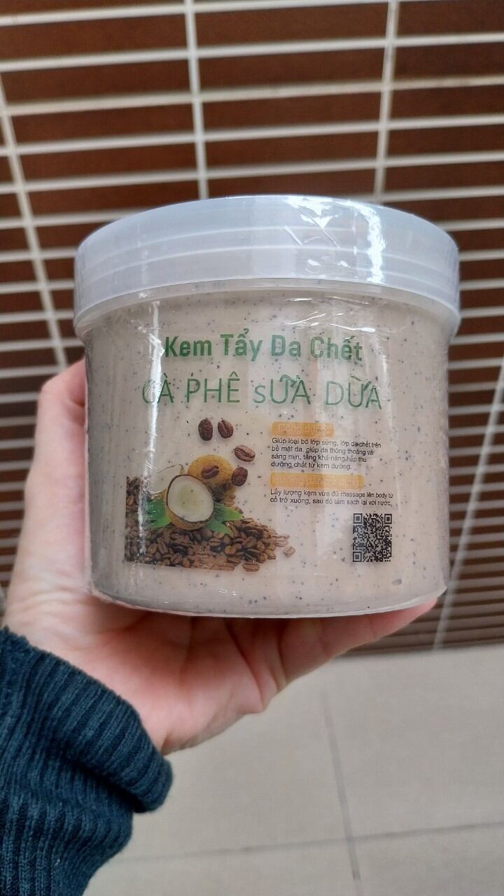tẩy da chết cafe sữa dừa hủ to 500gr