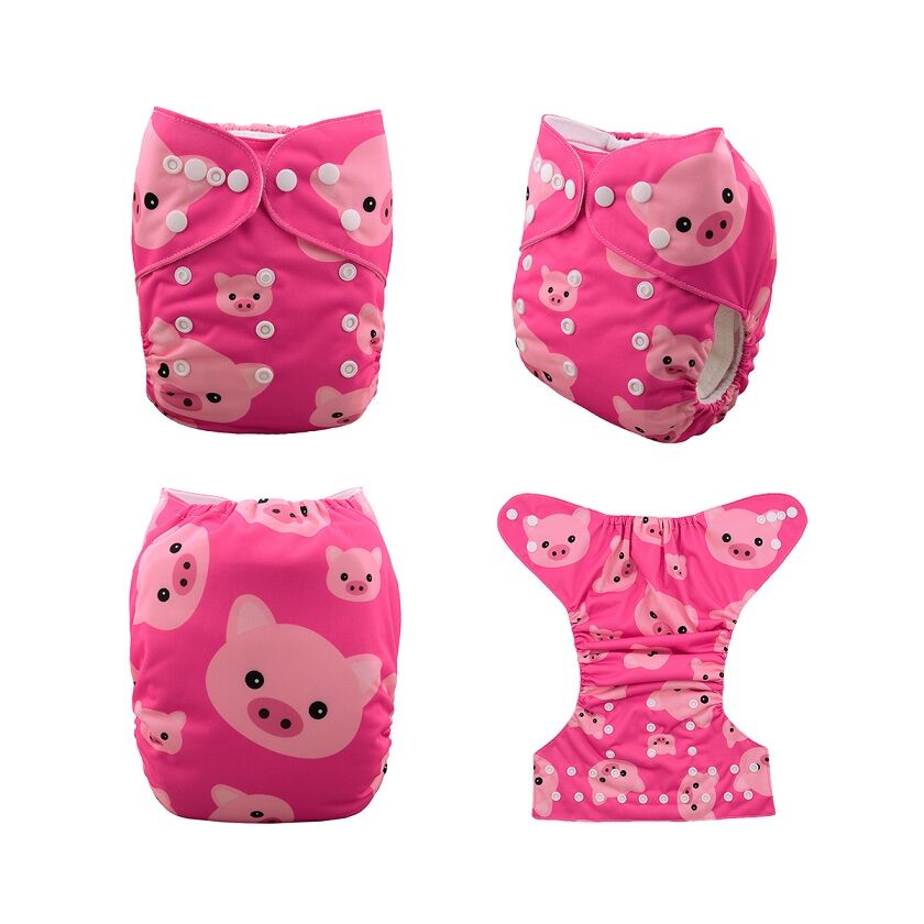ALVABABY Tã Vải Tái Sử Dụng Cho Bé Unisex Digital Position Tã Có Thể Giặt Được Với Miếng Lót Tre/than Thích Hợp Cho Bé 3-15kg