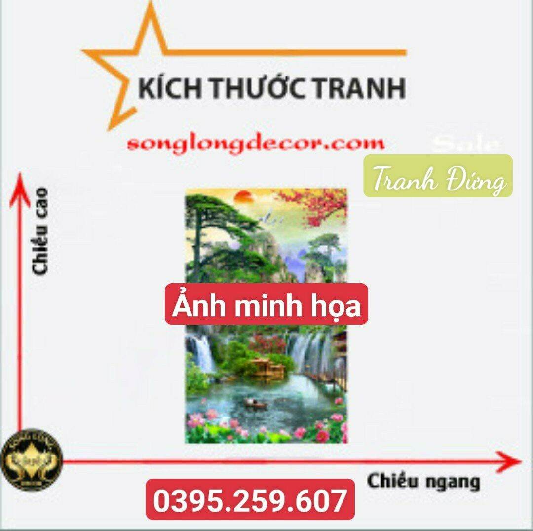 TRANH DÁN TƯỜNG 3D SƠN THUỶ HỮU TÌNH CỬU NGƯ QUẦN HỘI ST3951 - YAN SHOP