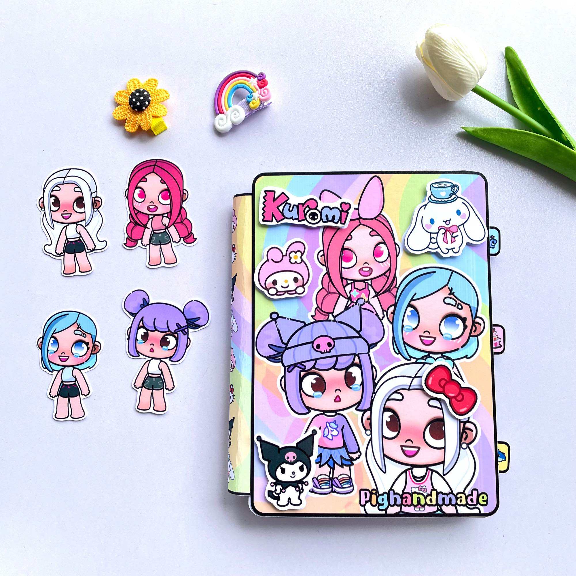 Sổ búp bê giấy 4 nhân vật Sanrio dễ thương