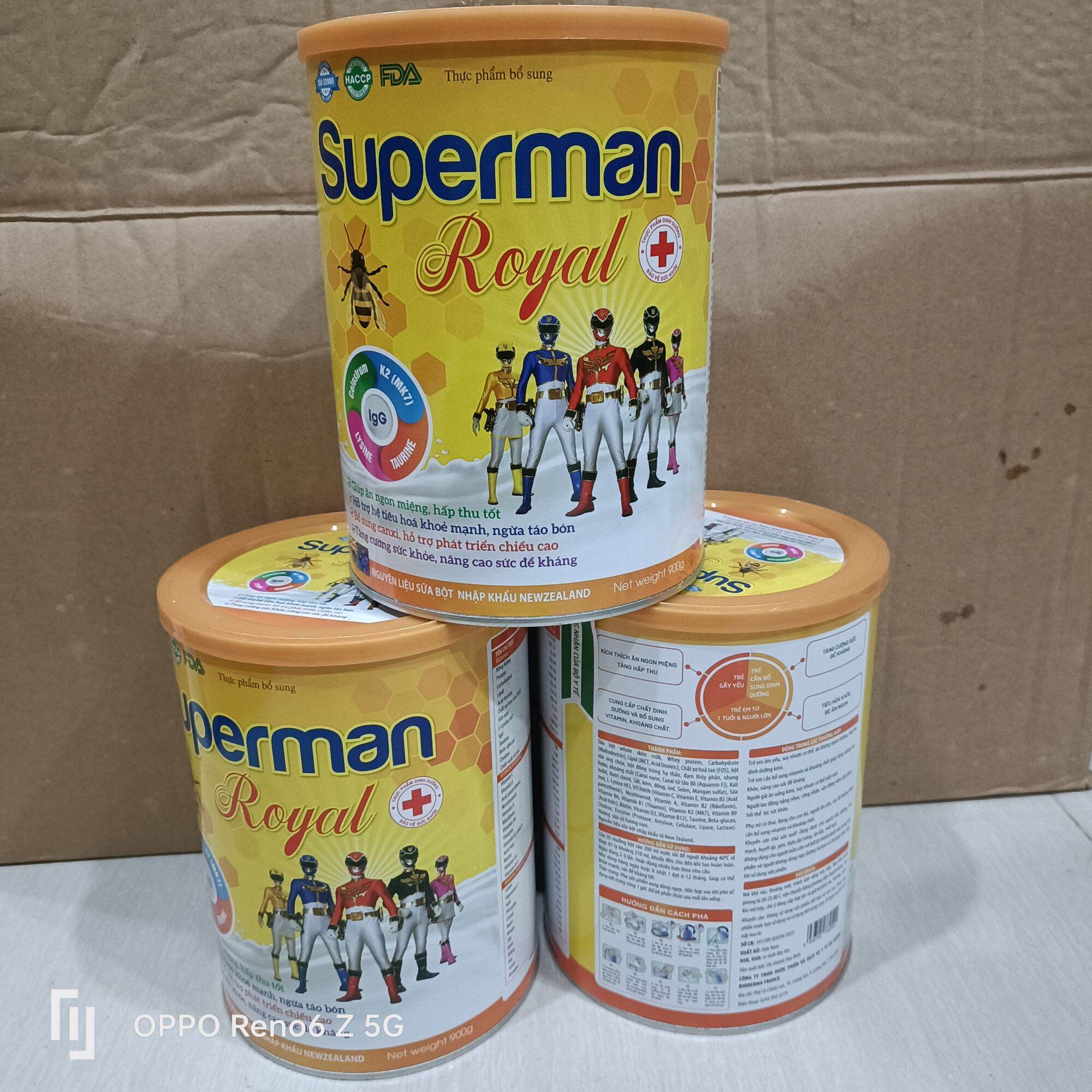 sữa superman Royal bổ sung canxi phát triển chiêu cao lon 900g