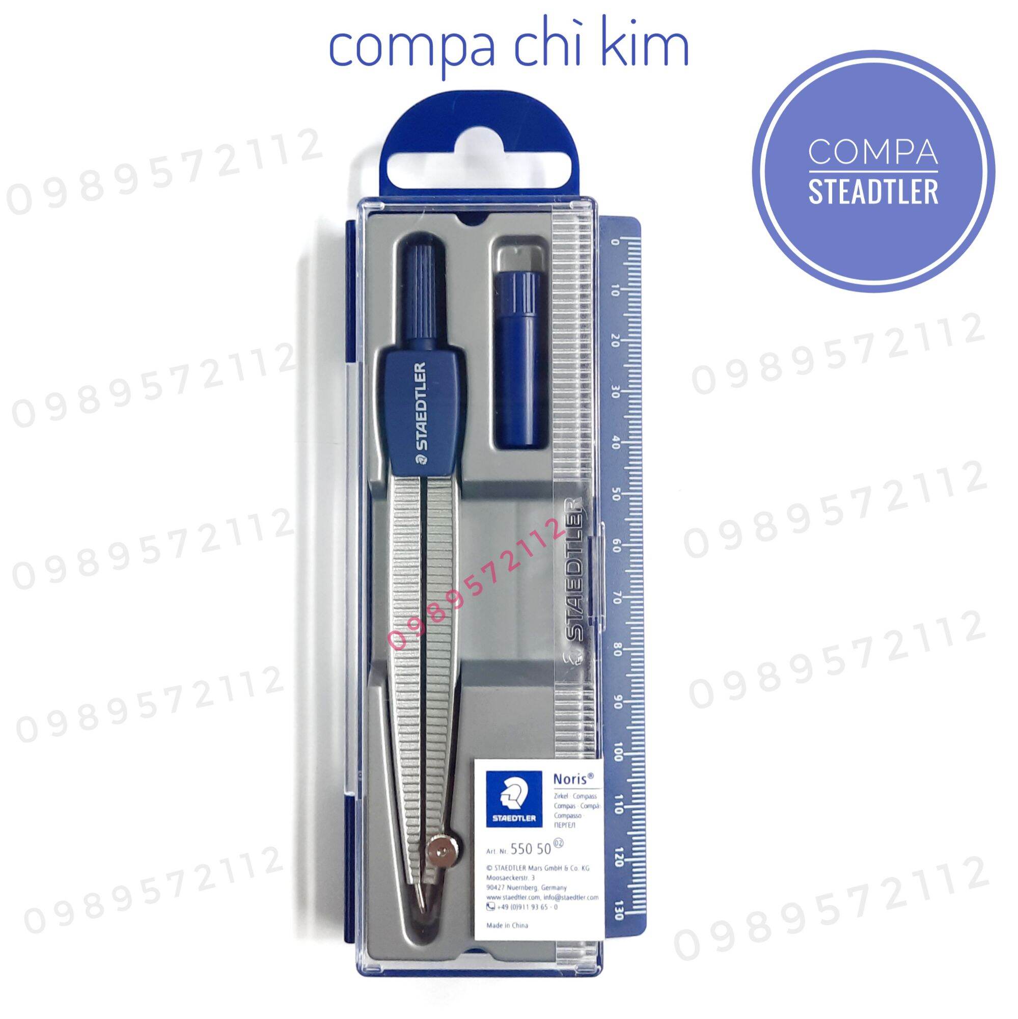 Compa Steadter dùng ngòi chì kim và bút chì. (1 cái)