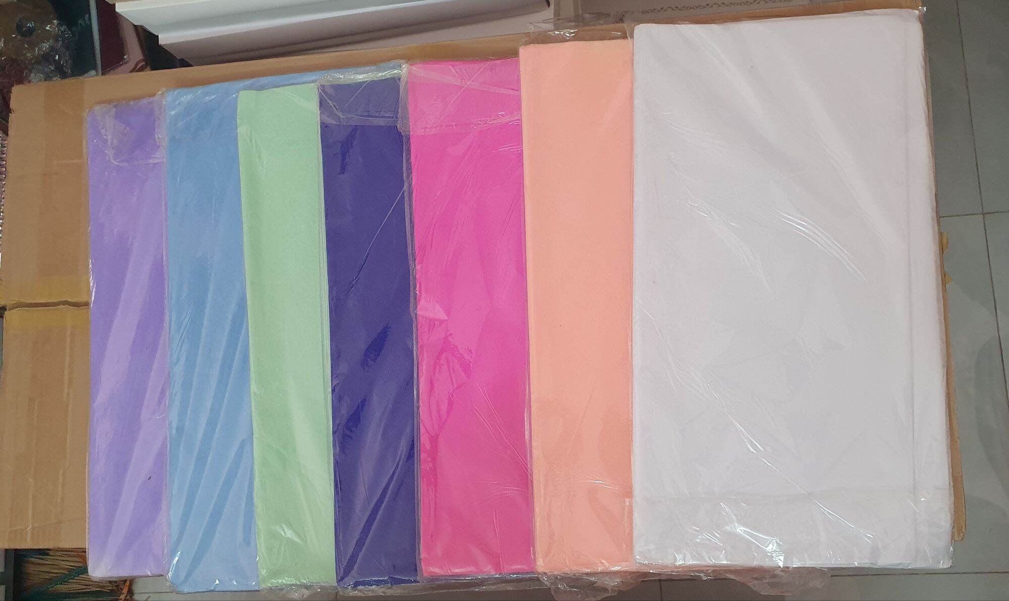 XẤP 10 TỜ GIẤY LỤA ( MẾCH) MÀU KT 48x50cm