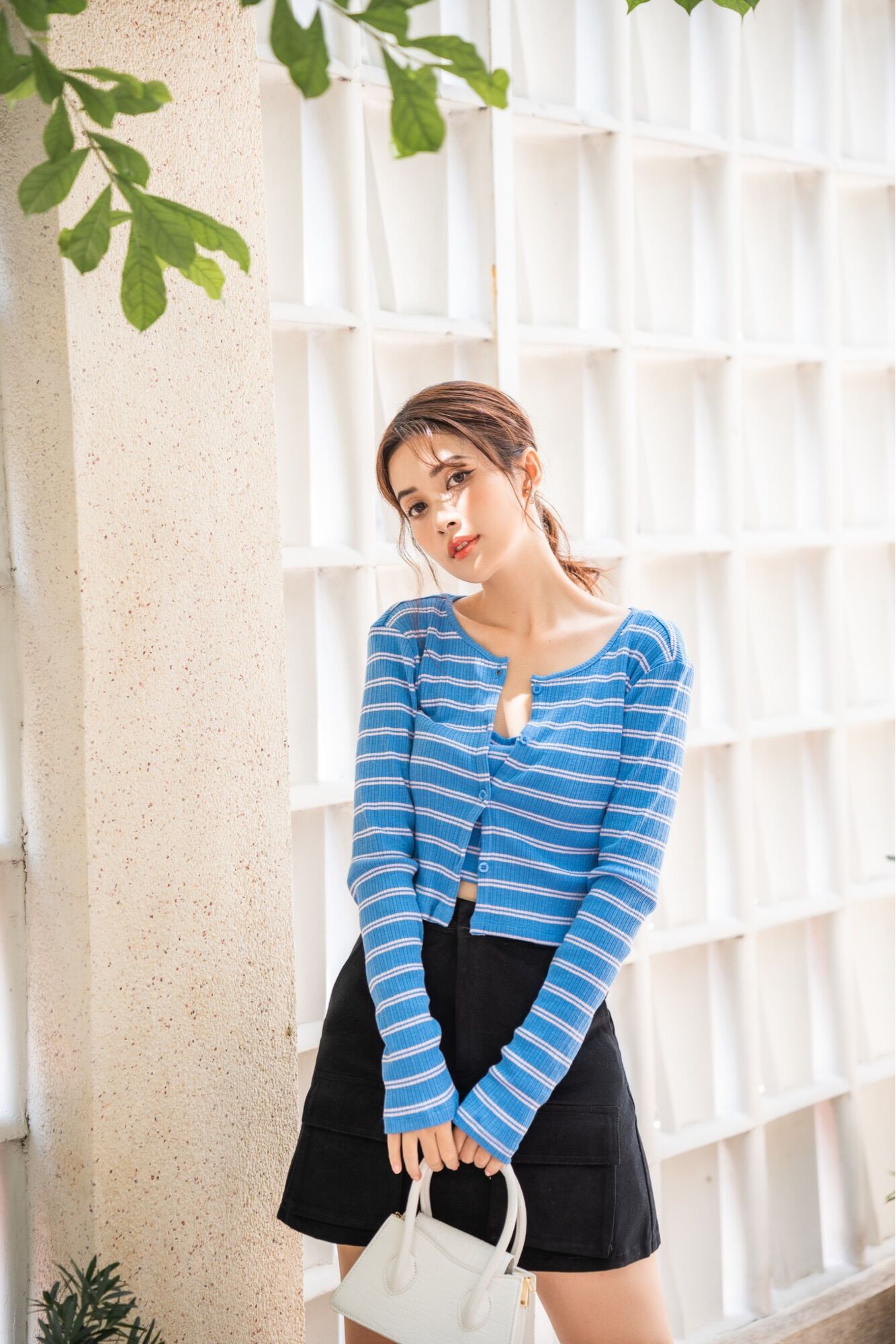 Ceci cela - set áo cardigan kèm áo 2 dây năng động vari