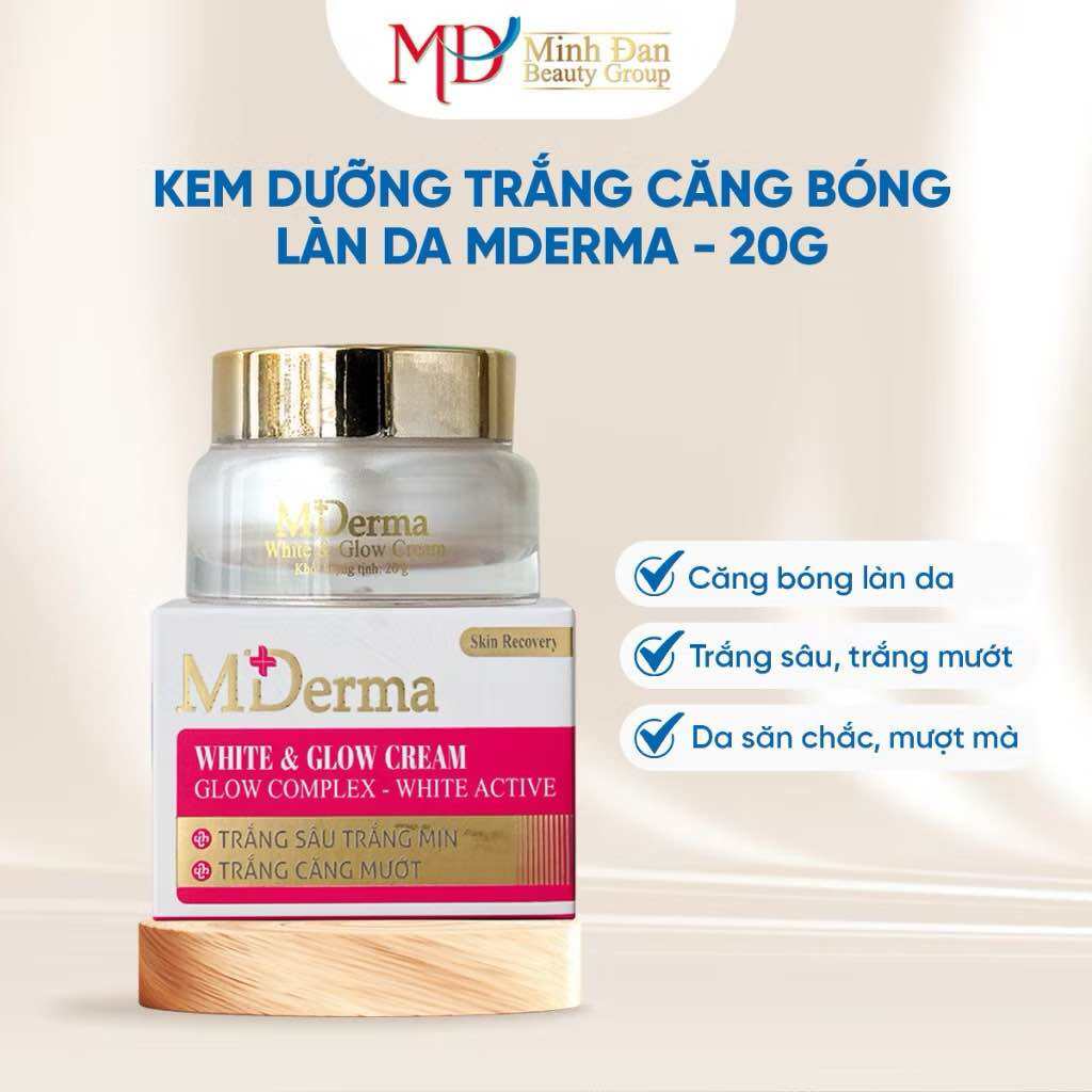 Kem trắng da căng bóng MDerma White & Glow Cream - 20g