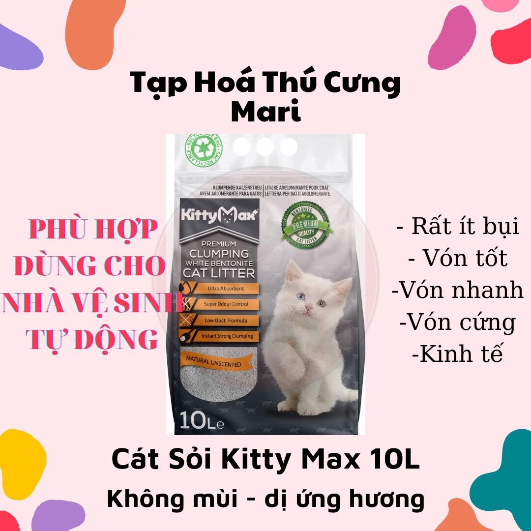 Cát vệ sinh mèo Kitty Max 10L - Không bụi, vón cứng