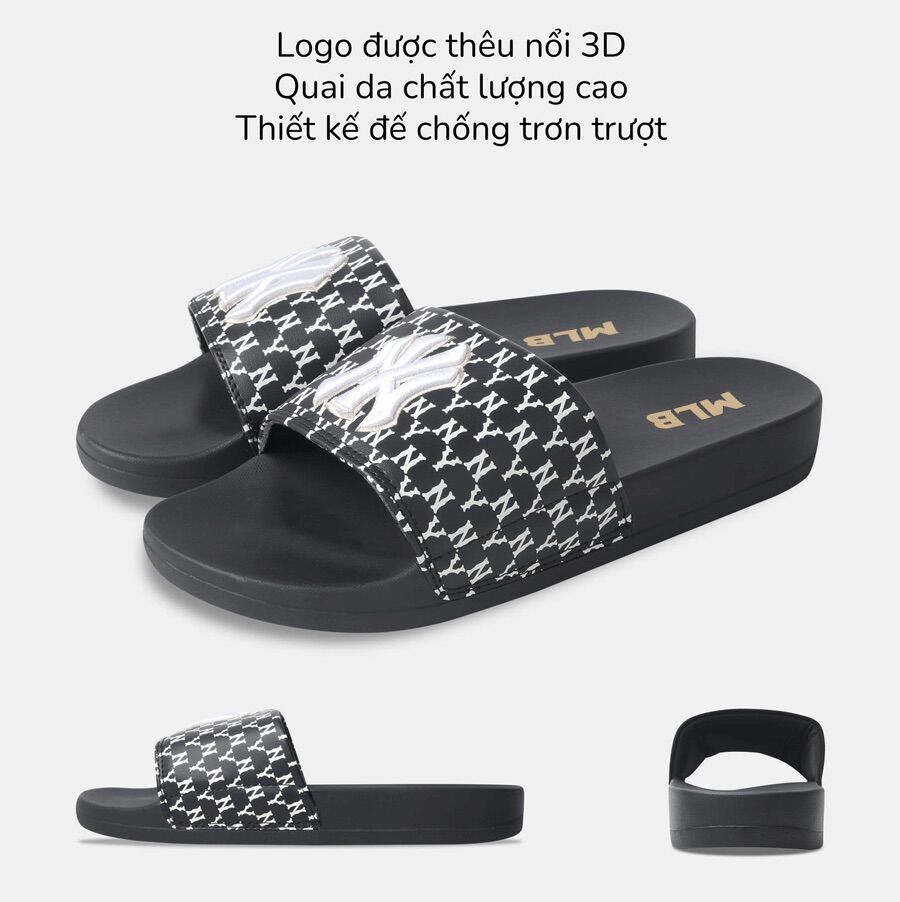 [HCM]Dép MLB Thêu Đen