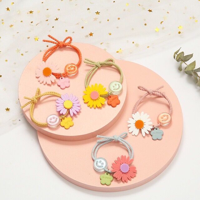 Dây cột tóc hình hoa cúc,dây buộc tóc xinh