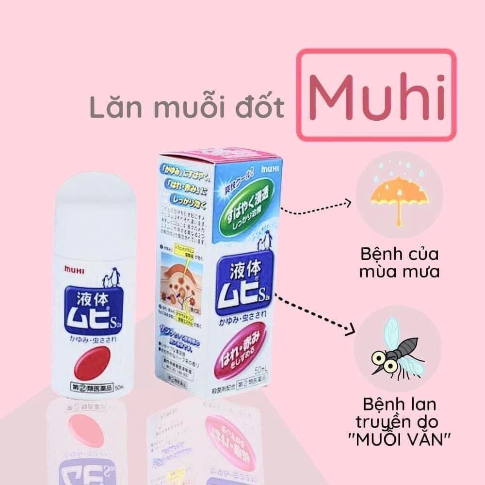 Lăn bôi muỗi đốt và côn trùng cắn Muhi Nhật Bản date mới
