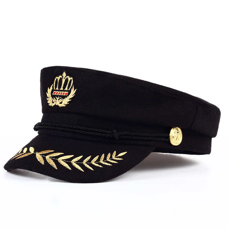 Unisex vintage ấm mũ nồi có thể điều chỉnh thủy thủ mũ dành cho nam và nữ hải quân phẳng quân sự mũ nồi cho mùa thu đông phong cách thường ngày