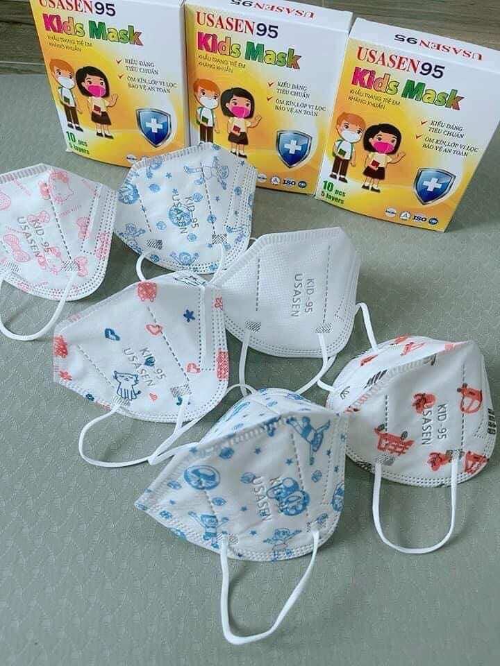 [combo 5 hộp 50 khẩu trang trẻ em 5 lớp n95 usasen #n95 #khẩu #trang #trẻ #em