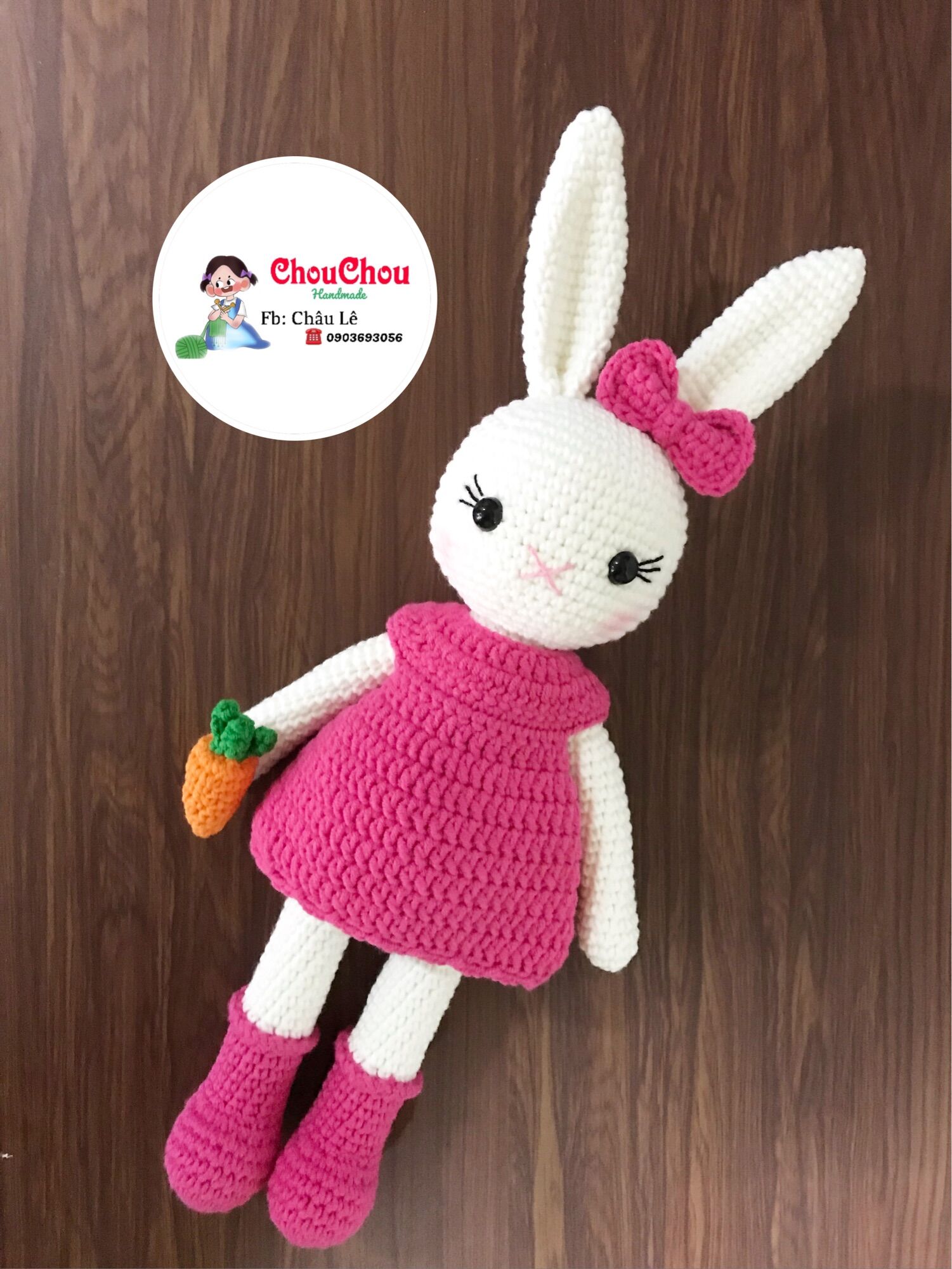 [HCM]Thú len nhồi bông handmade - Thỏ len handmade