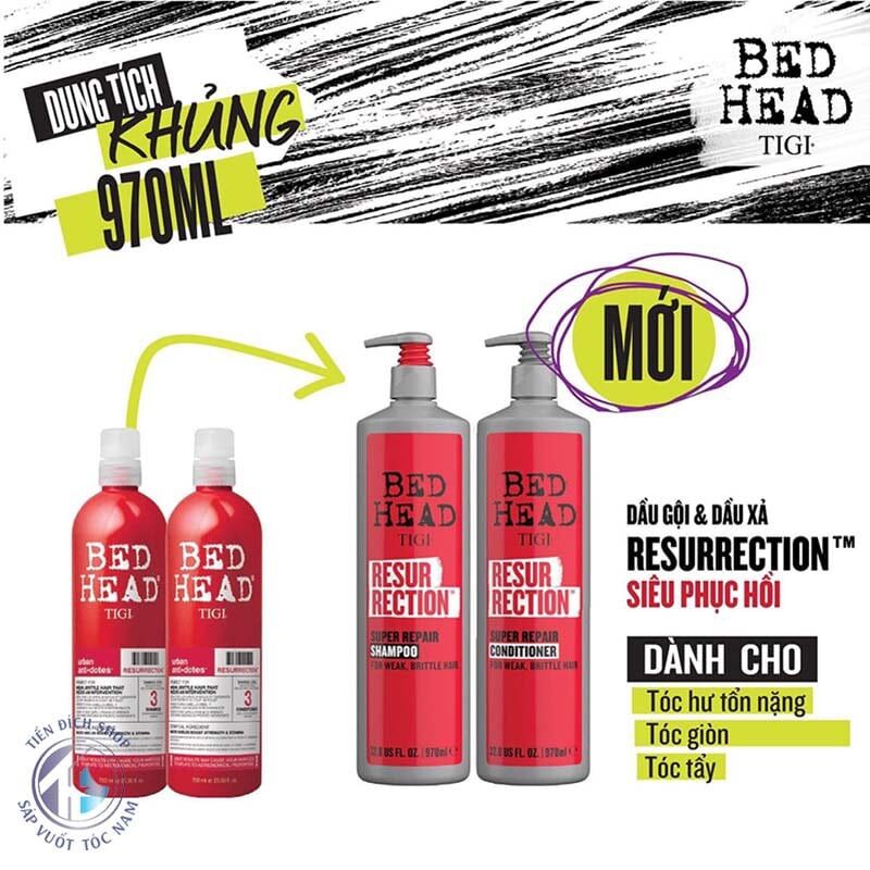 [HCM]Dầu Gội và Xả Phục Hồi Tóc Tigi Bed Head Urban Antidotes Reurectio 970ml x 2