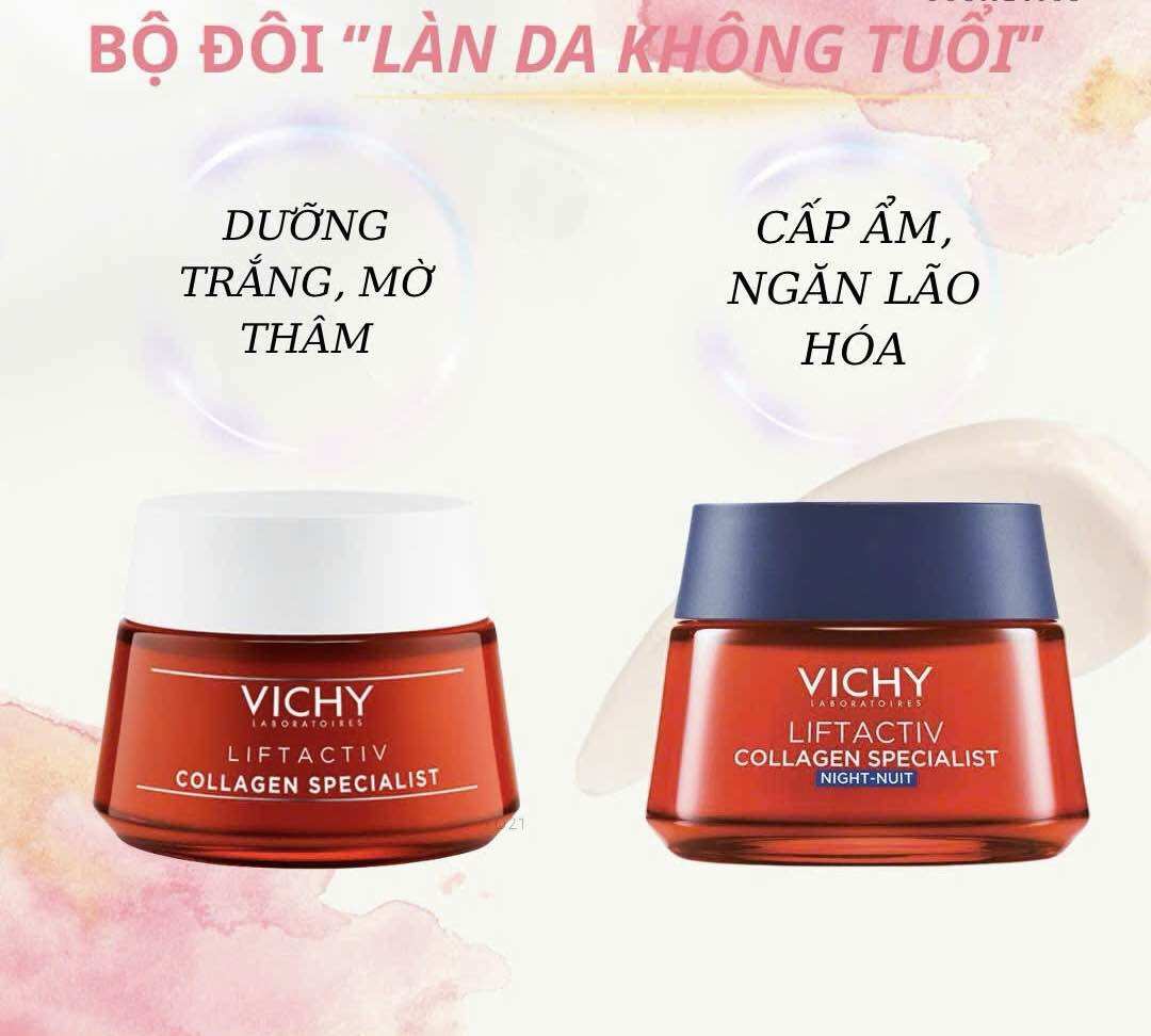 Kem dưỡng trắng da, mờ thâm, sạm, nám VICHY lifactiv Collagen Specialist ngăn ngừa lão hóa và sáng da 50ml