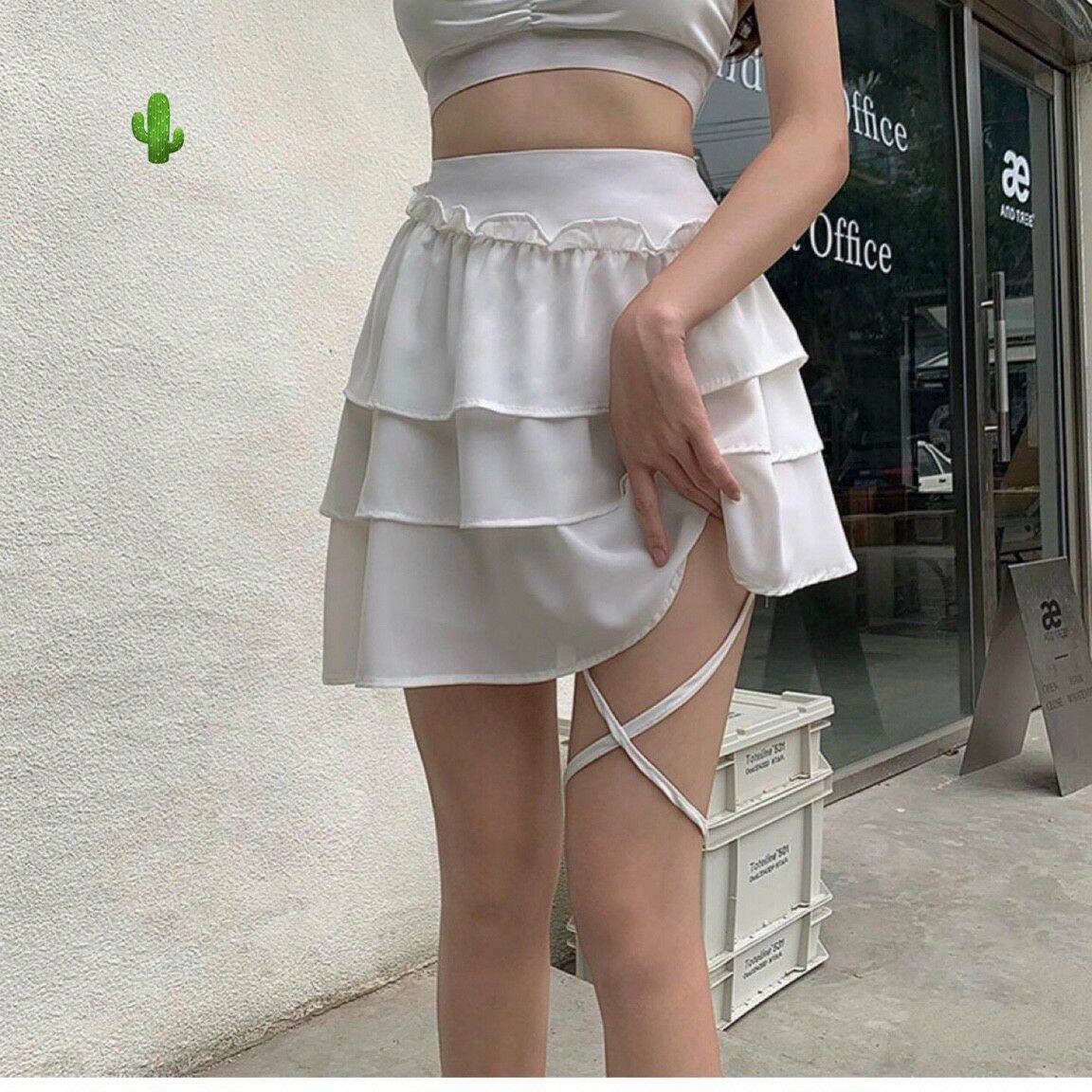 Chân váy 3 tầng đan dây chân