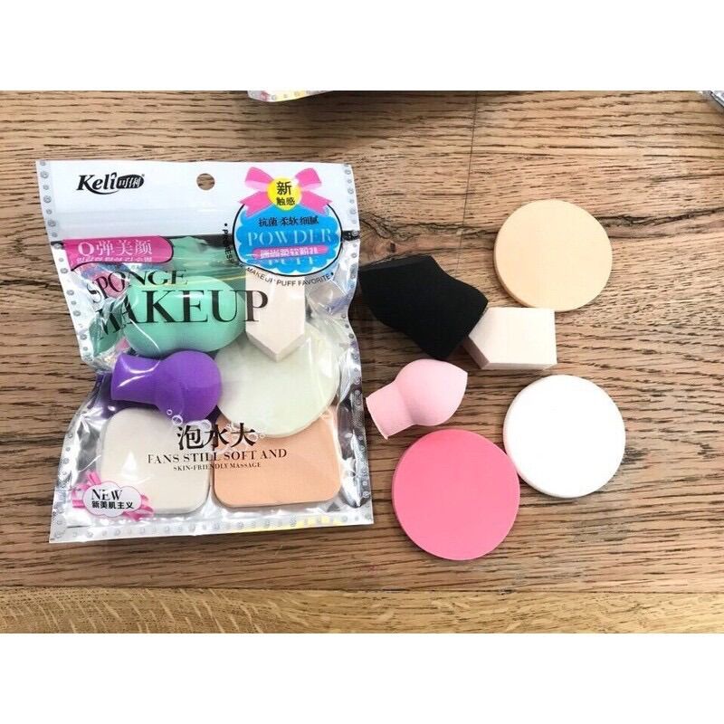 ❤ combo 6 bông phấn trang điểm tán kem nền phấn phủ keli .