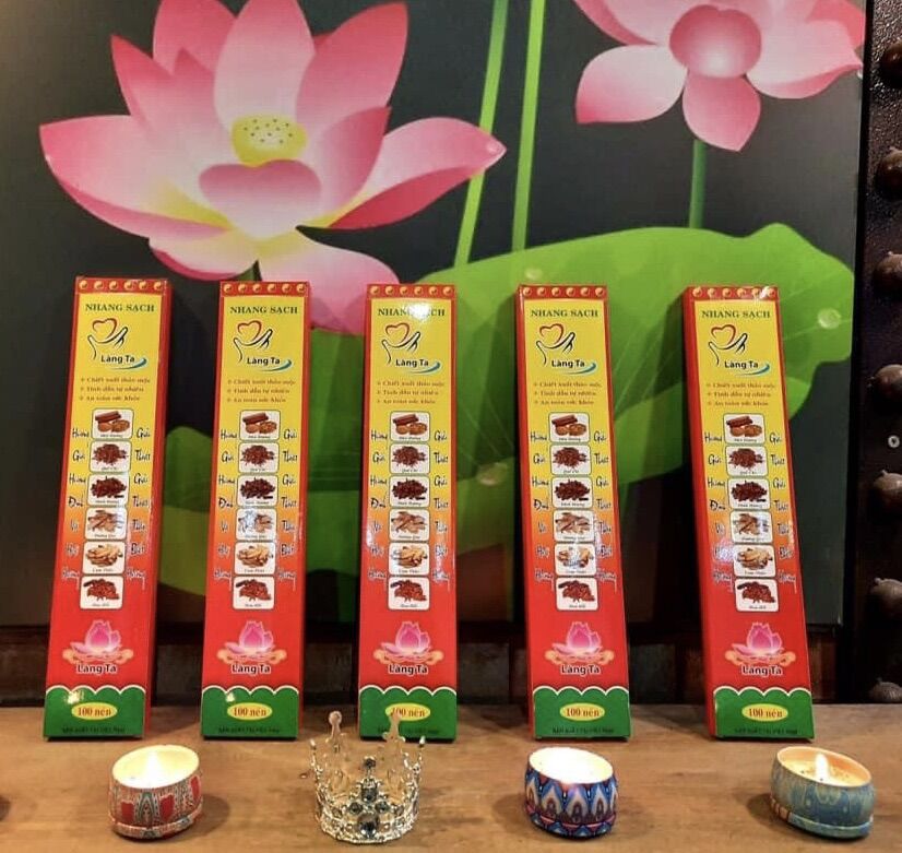 Nhang làng ta bắc thảo -phật giáo như ngọc- 100 cây/hộp - nhang sạch làng ta