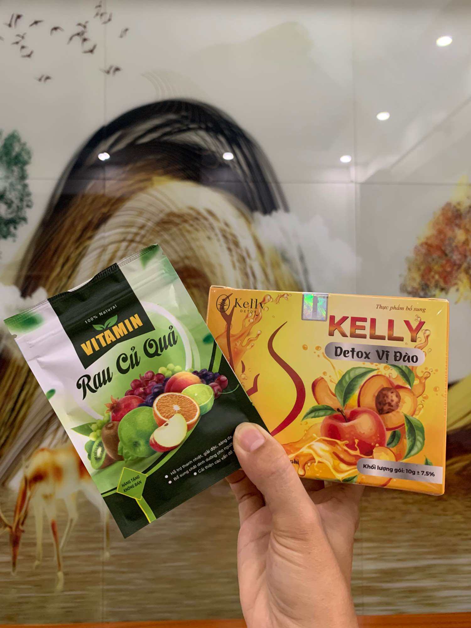 Combo 2 hop trà đào giảm cân kelly detox chính hãng cty 100%