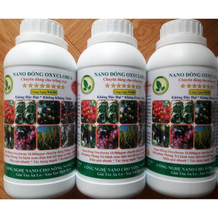 Chế phẩm sinh học nano đồng oxyclorua pjongf trừ nấm bệnh trên cây trồng chai 500ml