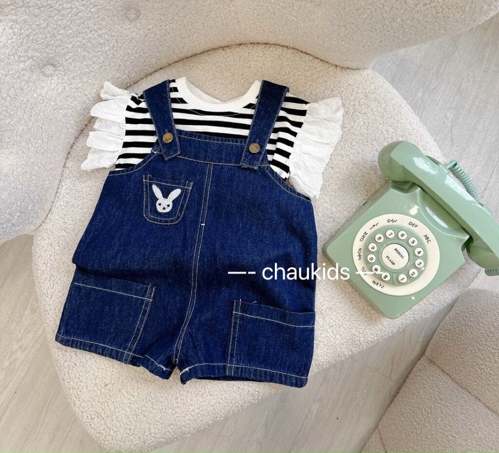 Sét yếm bò kèm áo cotton mềm mịn cho bé từ 8 -20kg